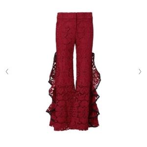 ALEXIS
Lace Pattern Wide Leg Pants Red
Size: XS